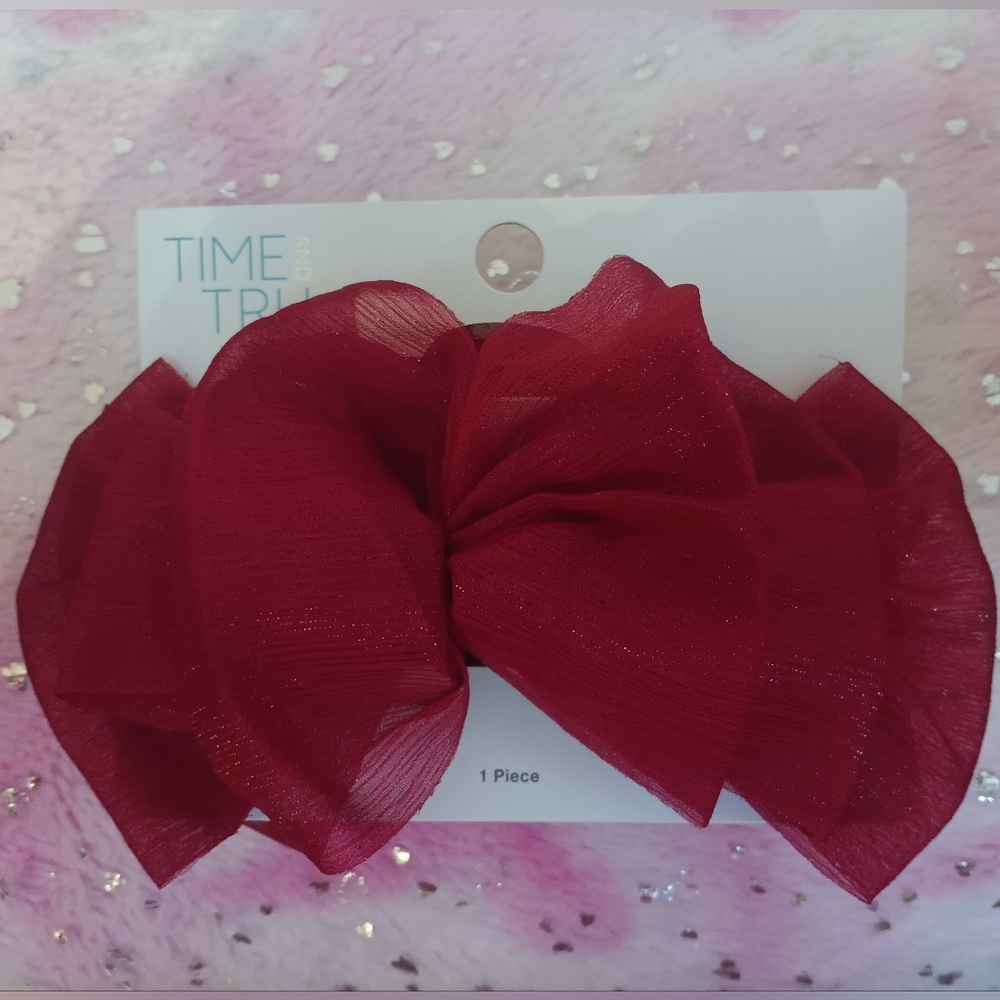 Time and Tru Burgundy Hair Bow
